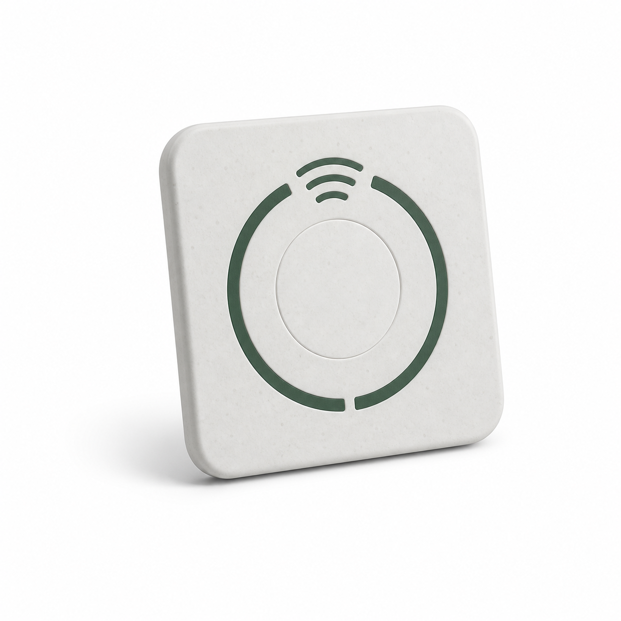 Concept visuel d'un badge d'avis NFC blanc